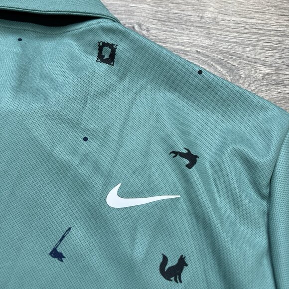 Nike Golf Polo Shirt Sz Large Mens Dri Fit Tour Novelty Icon Print Short Sleeve - Picture 8 of 11